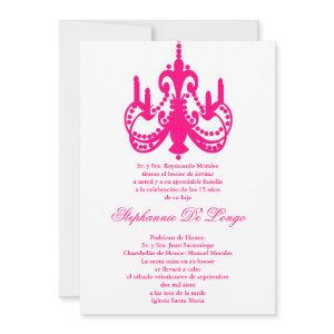 5x7 Pink Chandelier Quinceanera Party