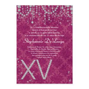 5x7 Pink Diamond Quinceanera Birthday