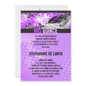 5x7 Purpl DJ Spin Turntable Quinceanera