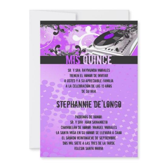 5x7 Purpl DJ Spin Turntable Quinceanera