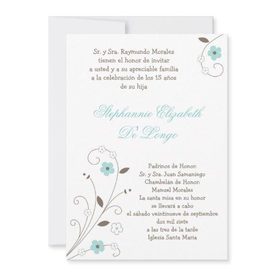 5x7 Spring BlueFlower Quinceanera