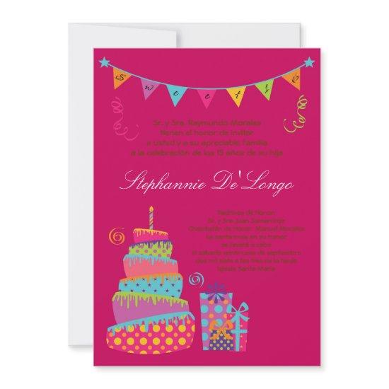 5x7 Topsey Cake Quinceanera Birthday
