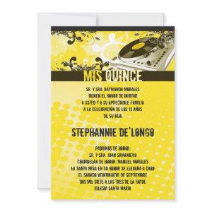 5x7 Yellow DJ Turntable Quinceanera