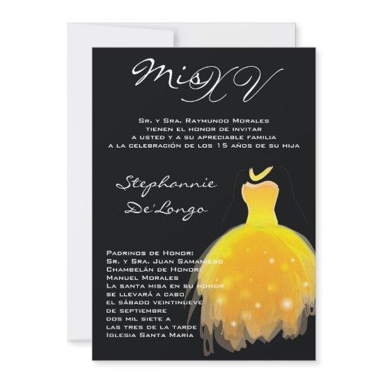 5x7 Yellow Dress Quinceanera Birthday