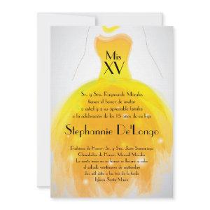 5x7 Yellow Dress Quinceanera Birthday