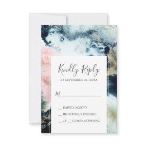 Abstract Celestial Watercolor Simple RSVP Card