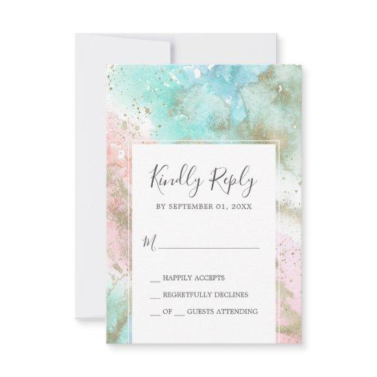 Abstract Summer Watercolor Simple RSVP Card