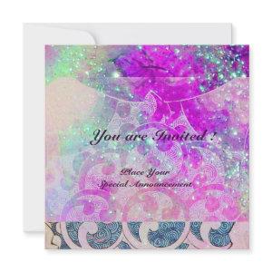 ABSTRACT WAVES Blue,Purple Pink Wedding Party