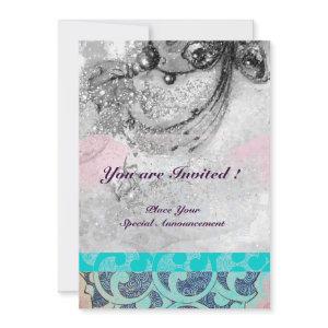 ABSTRACT WAVES Teal, Black White Blue Wedding