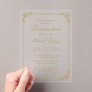Acrylic gold quinceañera