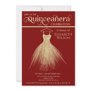 Adorable chic gold dress red Quinceañera
