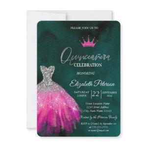 Adorable Glitter Dress,Diamonds Green Sweet 15 In