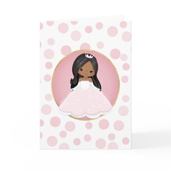 African American Pink Princess Card