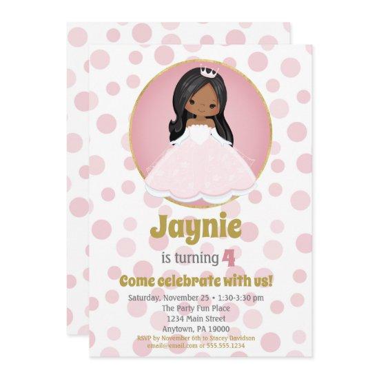 African American Princess Girl Birthday