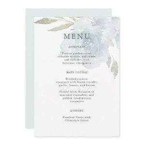 Airy Blue Floral Quinceanera Menu