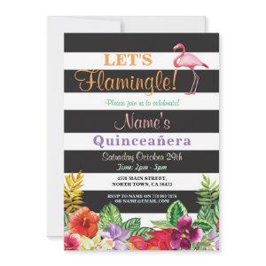 Aloha Flamingo Quinceañera Birthday Party Invite