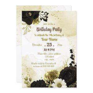 Amazing brown ivory gold flowers birthday party