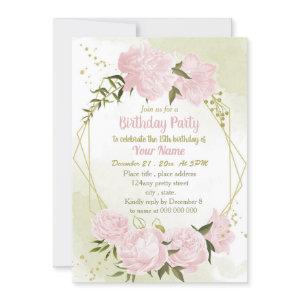 amazing pink flowers geometric birthday party