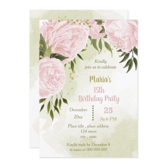 amazing pink flowers greenery birthday party