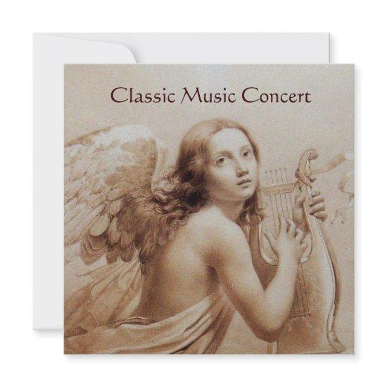 ANGEL PLAYING LYRA OVER THE CLOUDS,Monogram Gold