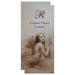 ANGEL PLAYING LYRA OVER THE CLOUDS,Monogram Silver