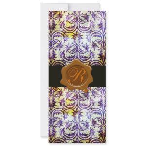 ANTIQUE DAMASK BROWN WAX SEAL MONOGRAM,purple
