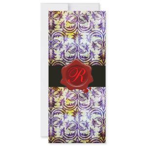 ANTIQUE DAMASK RED WAX SEAL MONOGRAM,purple