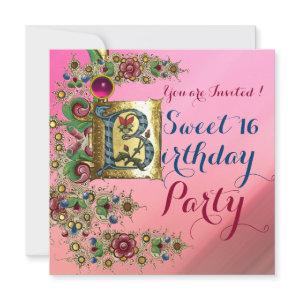ANTIQUE FLORAL GOLD PINK SWEET 16  BIRTHDAY PARTY