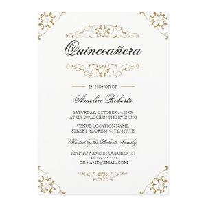 Antique Gold Flourish Quinceanera