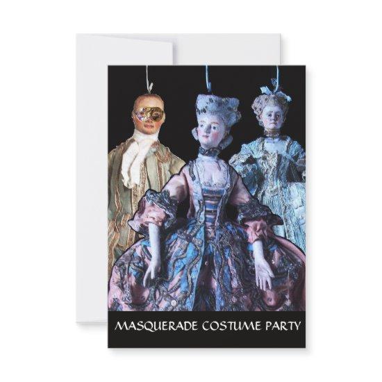 ANTIQUE  PUPPETS MASQUERADE COSTUME PARTY RSVP