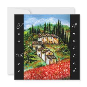 ANTIQUE RUSTIC VILLAGE IN TUSCANY, red blue black