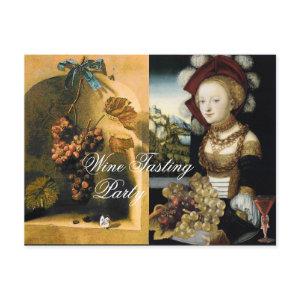 ANTIQUE VINEYARD GRAPES AND WINE TASTING PARTY  POSTCARD