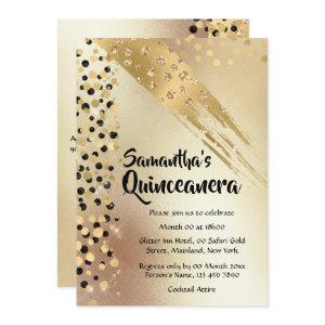 Any age birthday gold glitter black confetti chic
