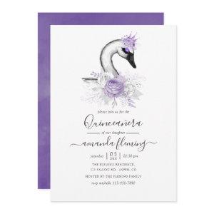 Any Age Watercolor Swan Floral Birthday Party
