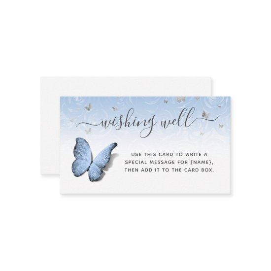 Any Color Butterfly Elegant Floral Wishing Well Enclosure Card