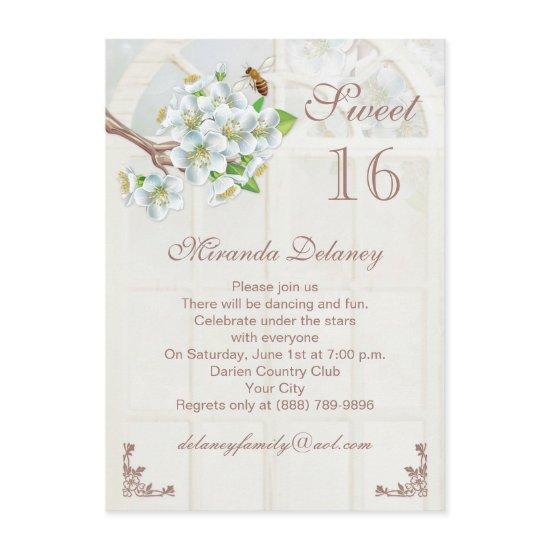 Apple blossom and bee Sweet 16