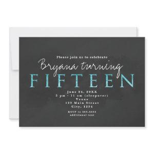 Aqua Blue & Grey 15TH 15 Birthday Party