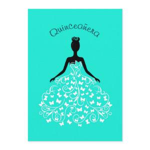 Aqua Butterfly Quinceanera Ball Gown