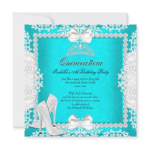 Aqua Quinceanera 15th Birthday Party High Heels