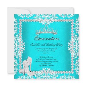 Aqua Quinceanera 15th Birthday Tiara High Heels