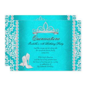 Aqua Quinceanera 15th Birthday Tiara High Heels
