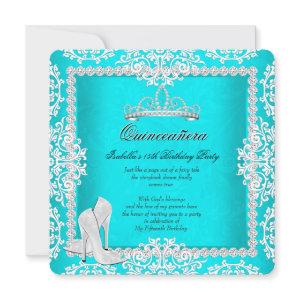 Aqua Quinceanera 15th Birthday Tiara High Heels