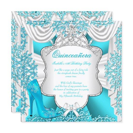 Aqua Teal High Heels Princess Quinceanera 15th
