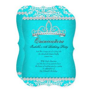 Aqua Teal Quinceanera 15th Birthday Party Tiara