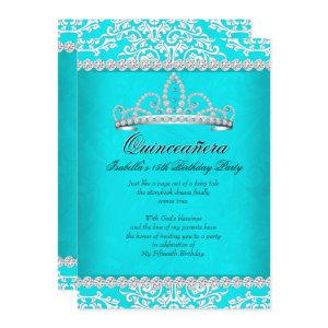 Aqua Teal Quinceanera 15th Birthday Party Tiara