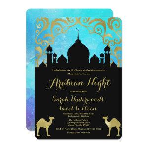 Arabian Nights Teal and Gold Birthday