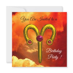 ARIES ,GOLD ZODIAC BIRTHDAY PARTY Red Yellow Sky