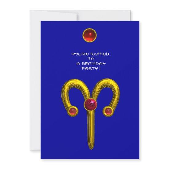 ARIES ZODIAC BIRTHDAY PARTY , Blue ,Gold Yellow