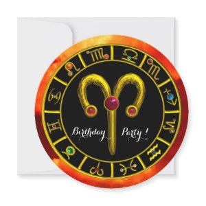 ARIES,ZODIACAL SIGNS,ZODIAC BIRTHDAY PARTY INVITES