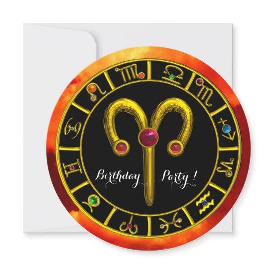 ARIES,ZODIACAL SIGNS,ZODIAC BIRTHDAY PARTY INVITES